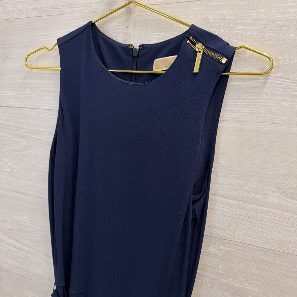Michael Kors Navy Sleeveless Jumpsuit Extra Small