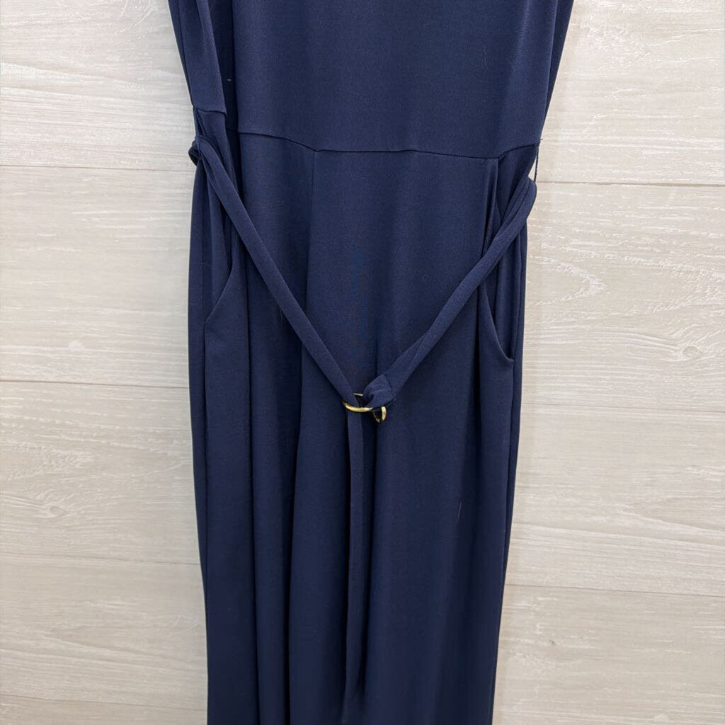 Michael Kors Navy Sleeveless Jumpsuit Extra Small