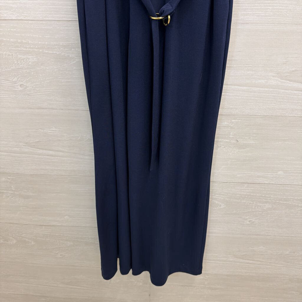 Michael Kors Navy Sleeveless Jumpsuit Extra Small