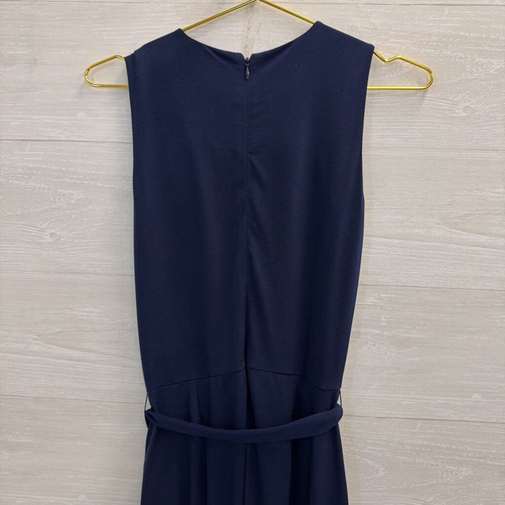 Michael Kors Navy Sleeveless Jumpsuit Extra Small