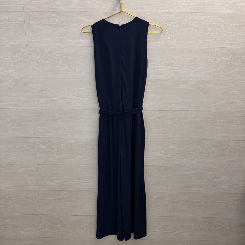 Michael Kors Navy Sleeveless Jumpsuit Extra Small