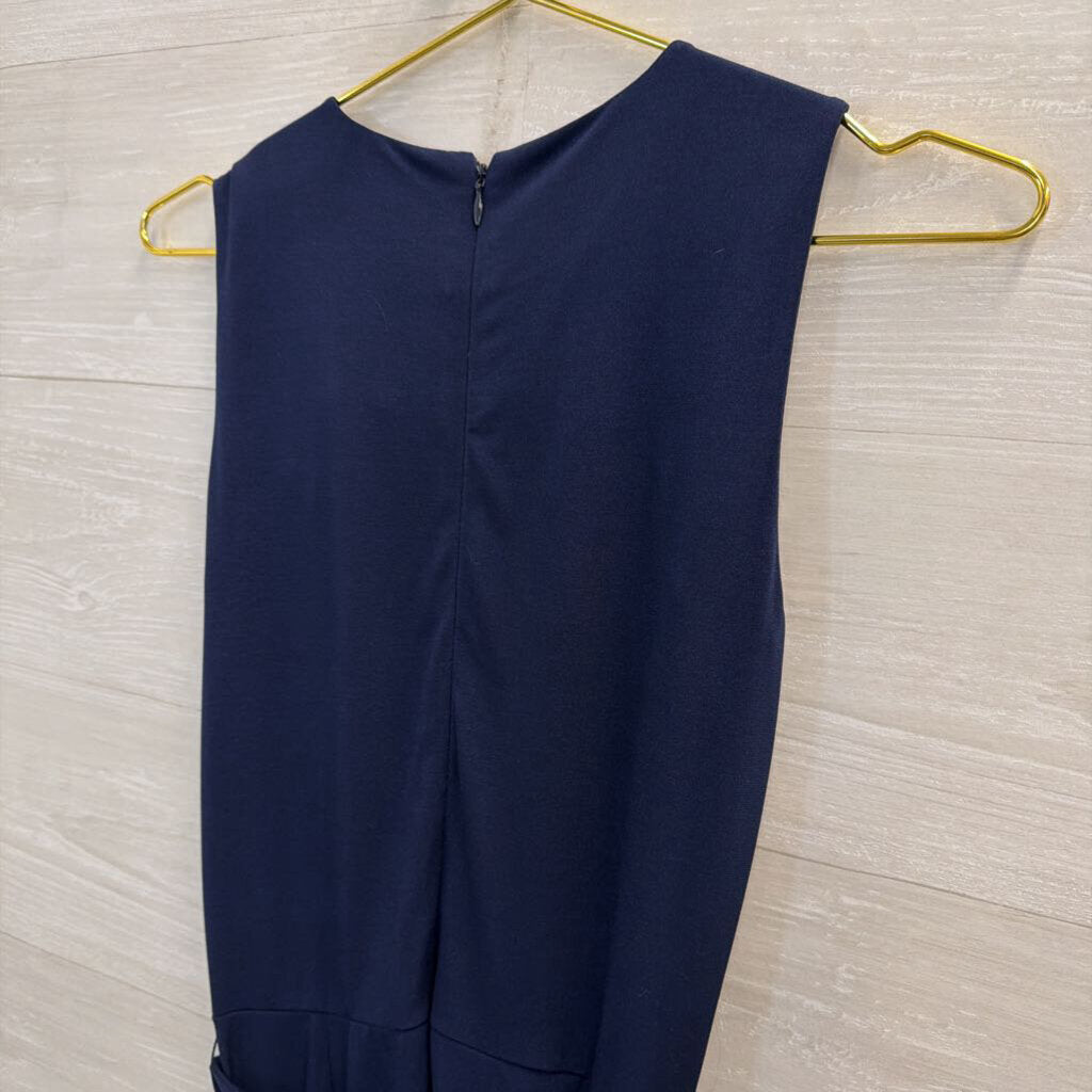 Michael Kors Navy Sleeveless Jumpsuit Extra Small
