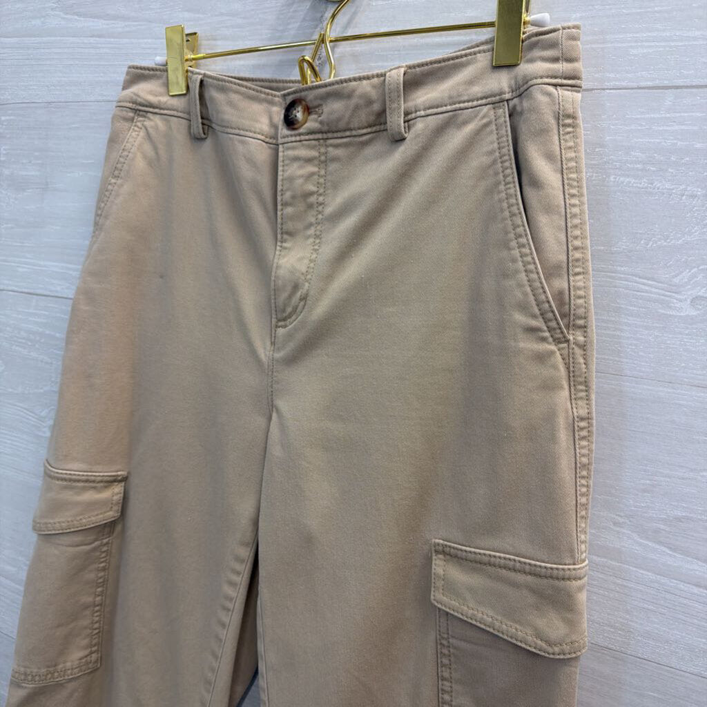 Loft Brown Cargo Pocket Straight Leg Pants 0