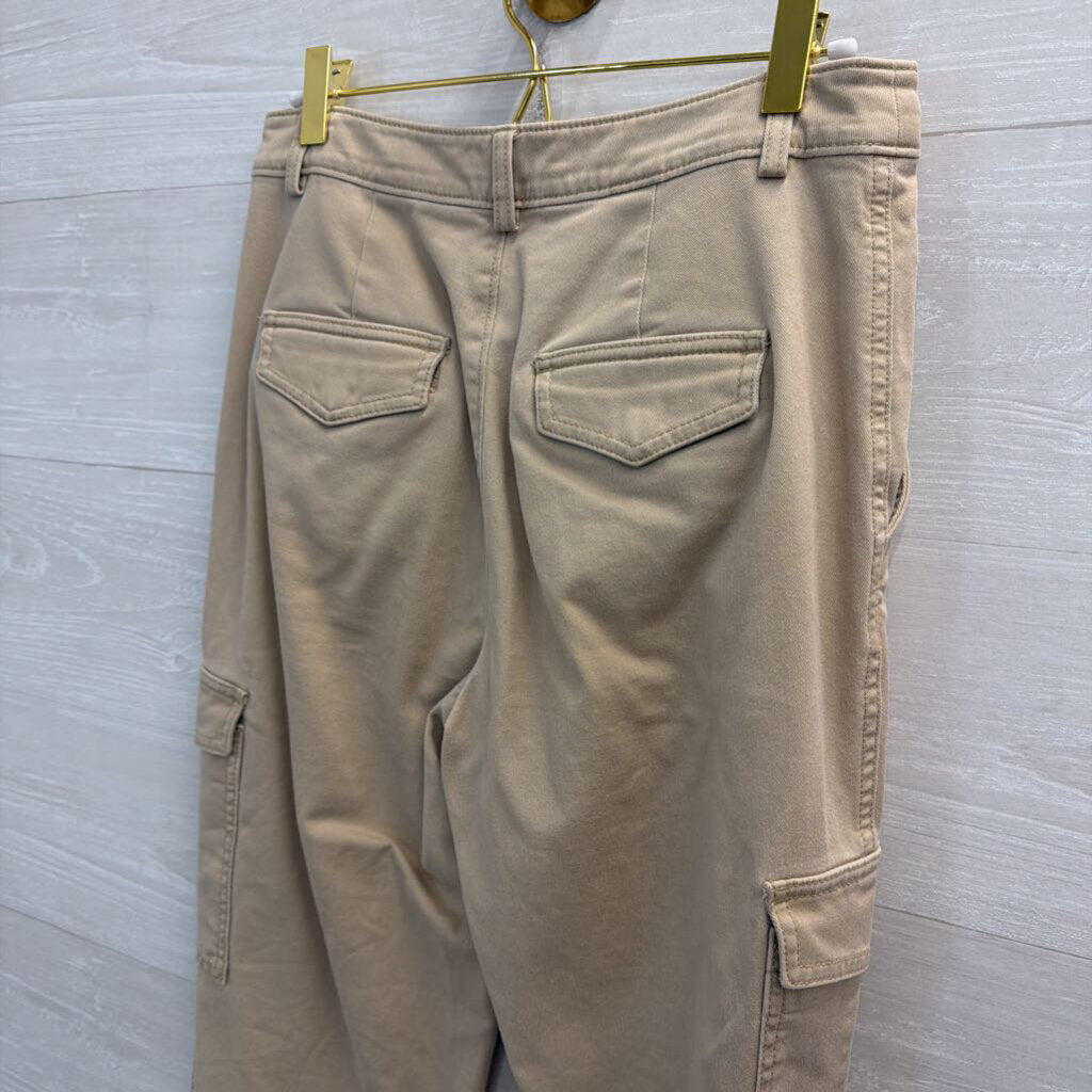 Loft Brown Cargo Pocket Straight Leg Pants 0