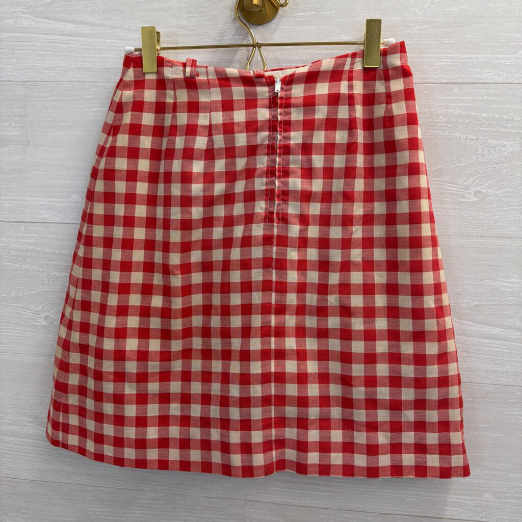 Vintage David Smith Red/ Cream Gingham Skirt Small