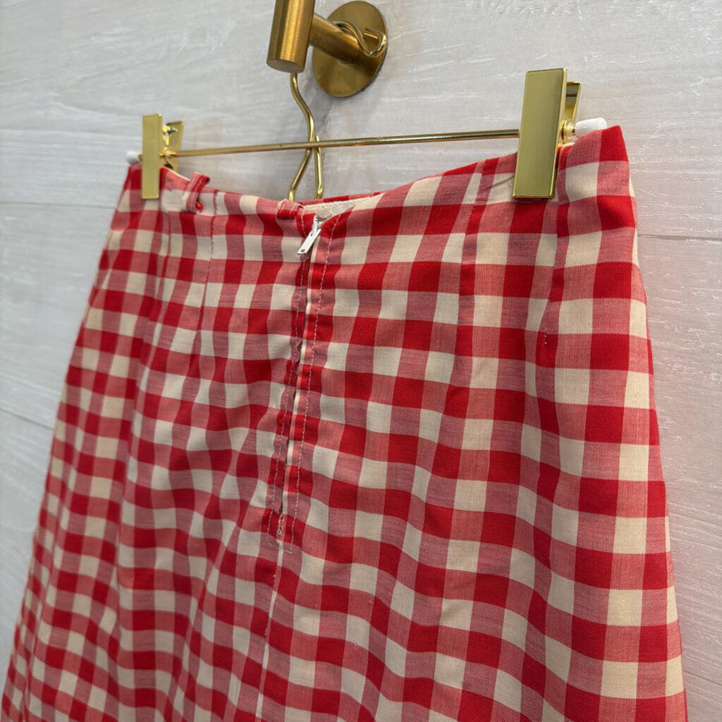 Vintage David Smith Red/ Cream Gingham Skirt Small