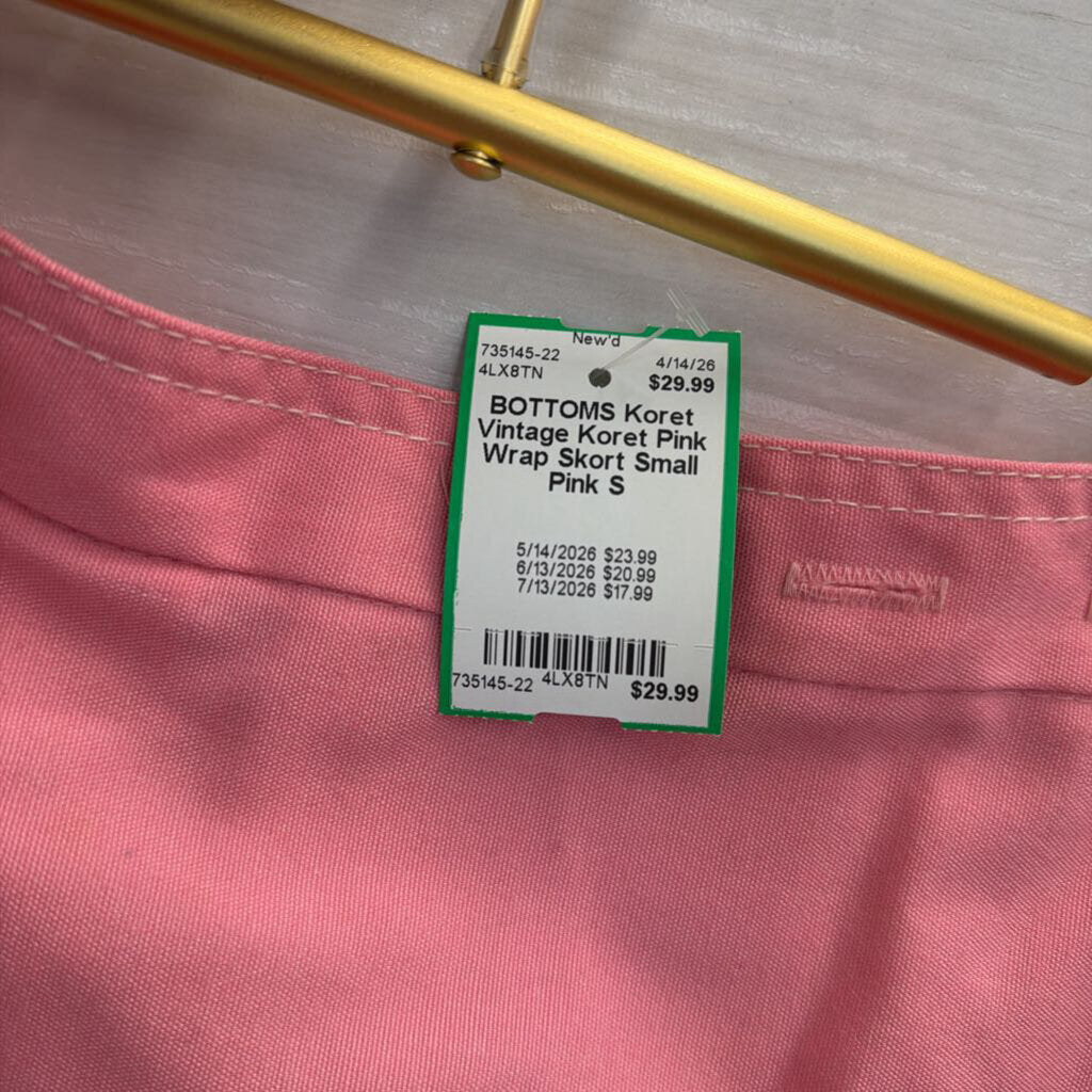 Vintage Koret Pink Wrap Skort Small