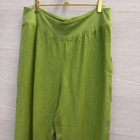 Cut Loose Green 100% Linen Pull On Pants Large
