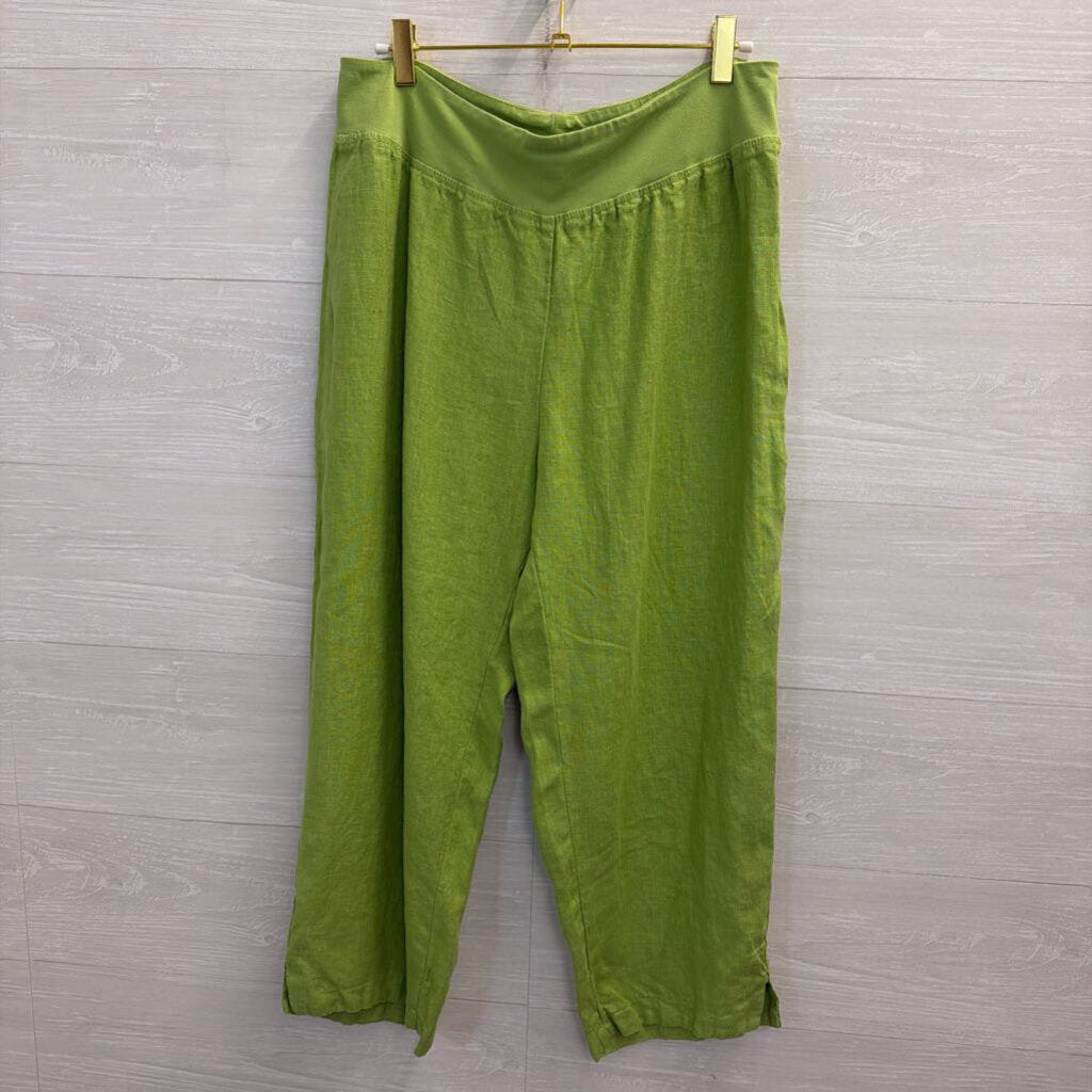 Cut Loose Green 100% Linen Pull On Pants Large