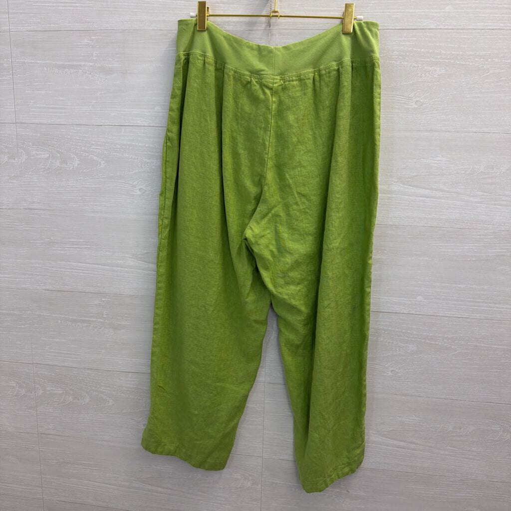 Cut Loose Green 100% Linen Pull On Pants Large