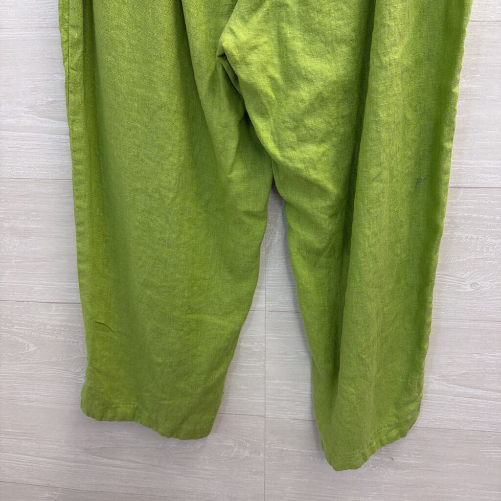 Cut Loose Green 100% Linen Pull On Pants Large