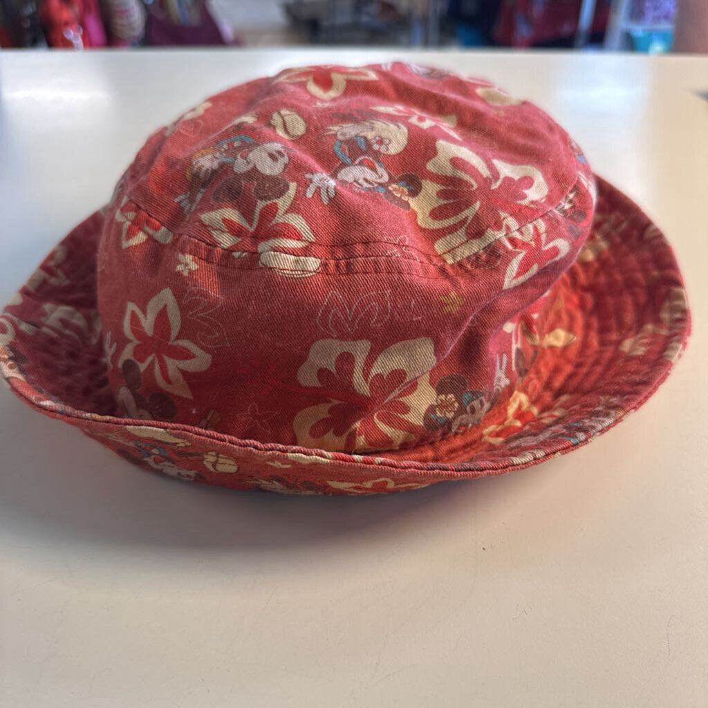 Orange/ Multi Tropical Tiki Micky and Minnie Bucket Hat