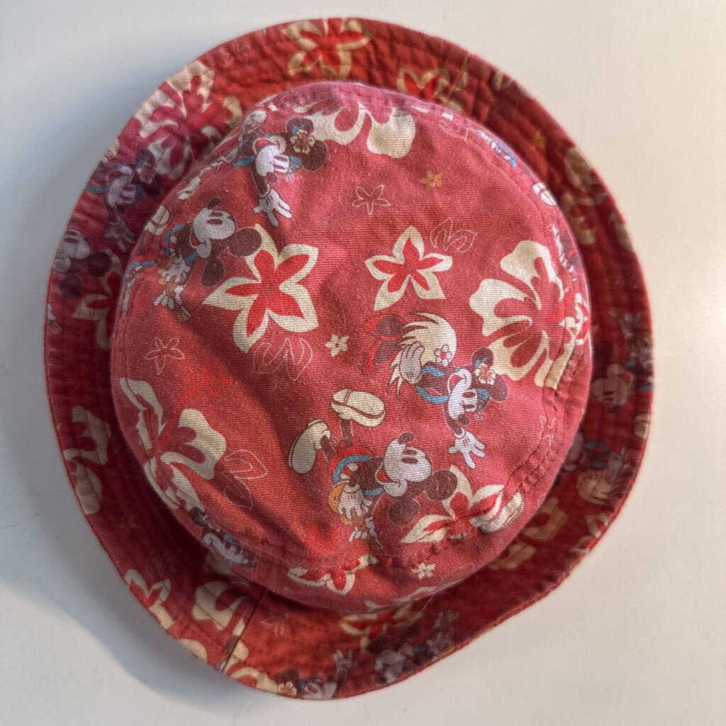 Orange/ Multi Tropical Tiki Micky and Minnie Bucket Hat