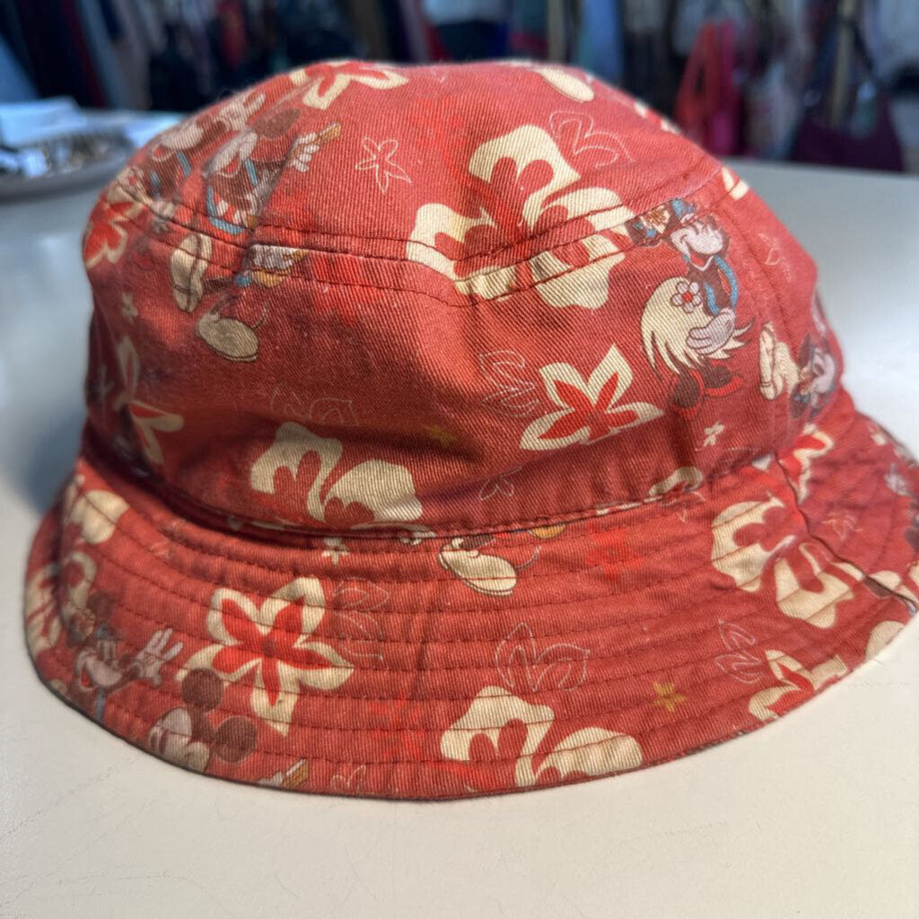 Orange/ Multi Tropical Tiki Micky and Minnie Bucket Hat