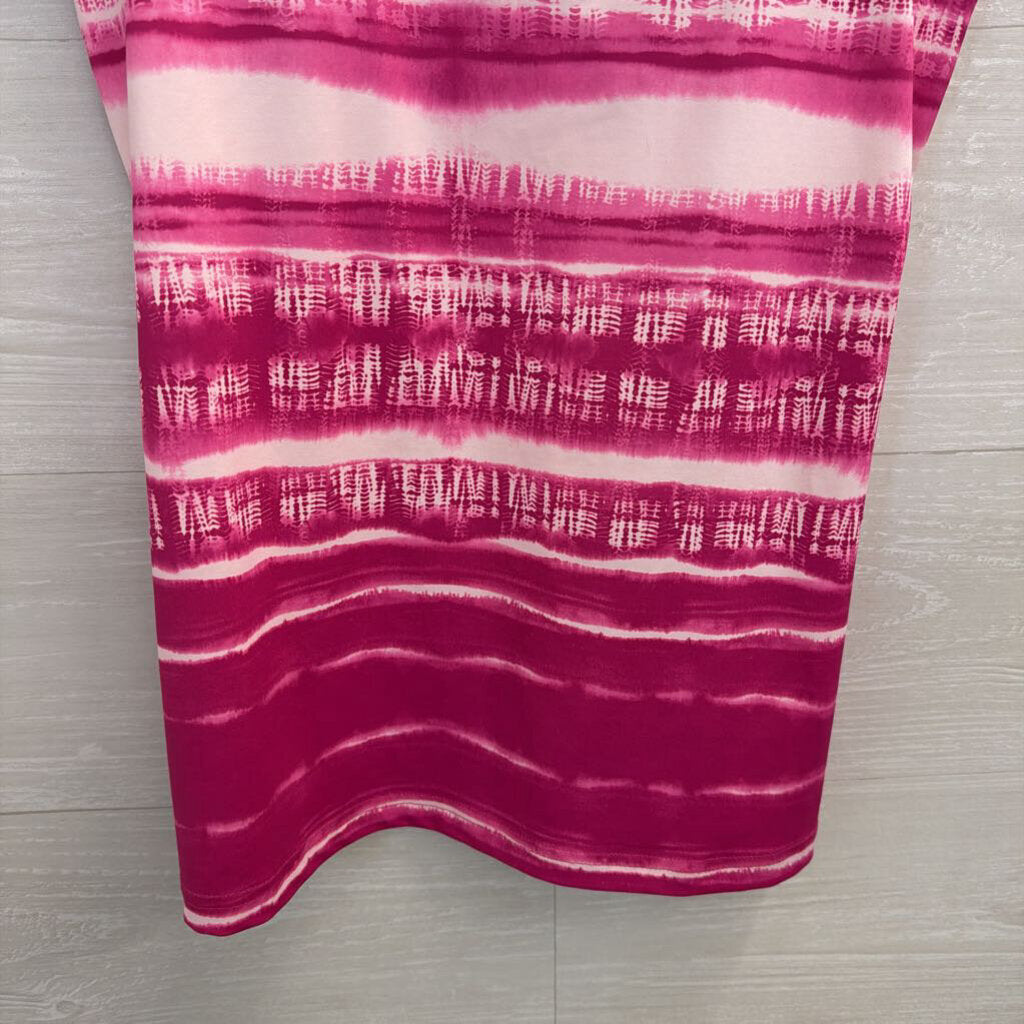 The North Face Pink/ White Print Athletic Tank Top Medium