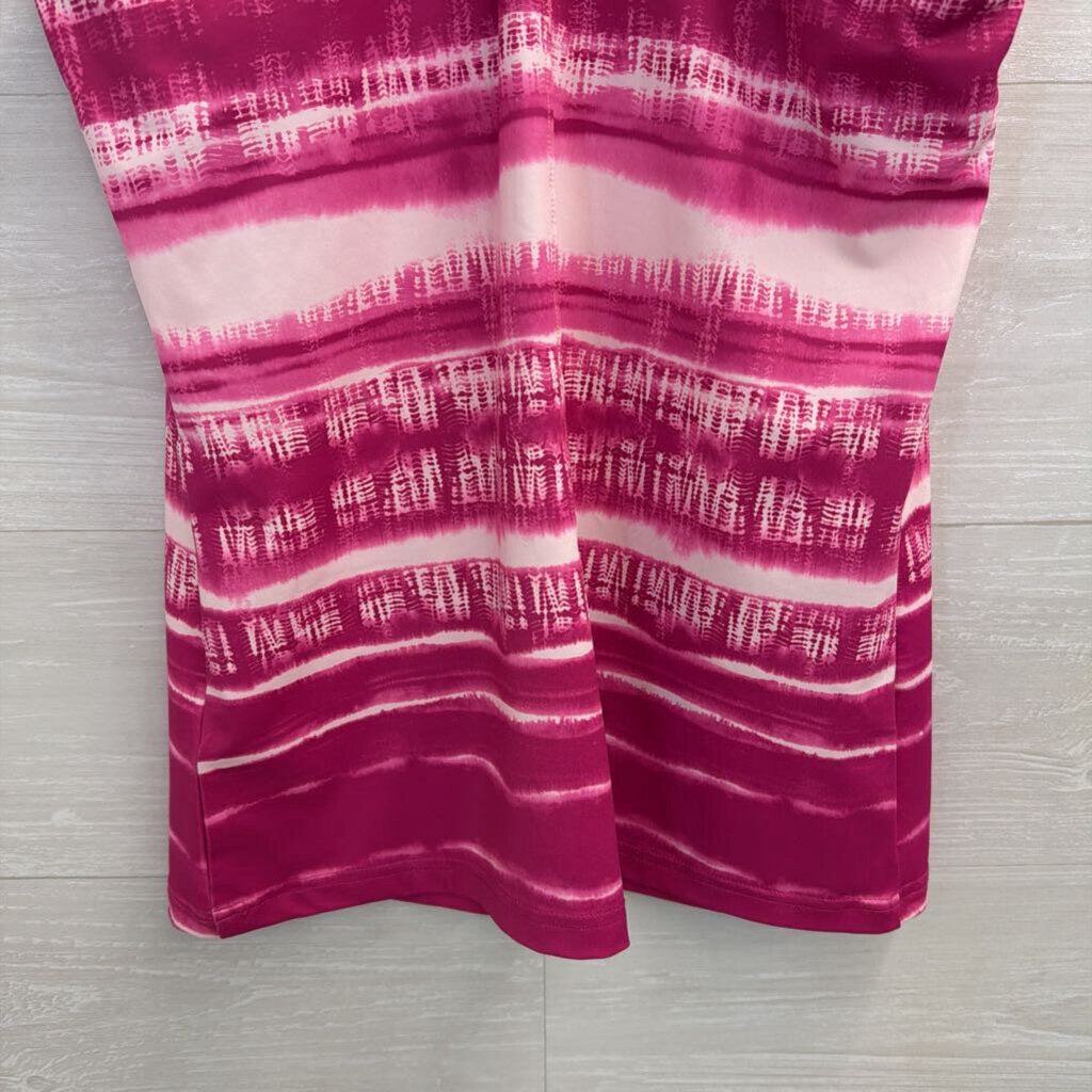 The North Face Pink/ White Print Athletic Tank Top Medium