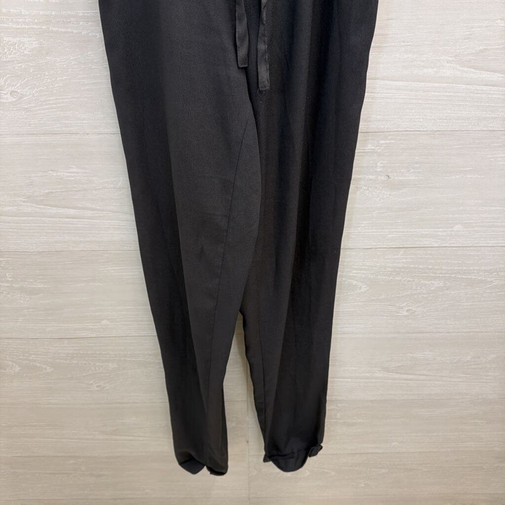 Grey Silky Tie Waist Jumpsuit 2