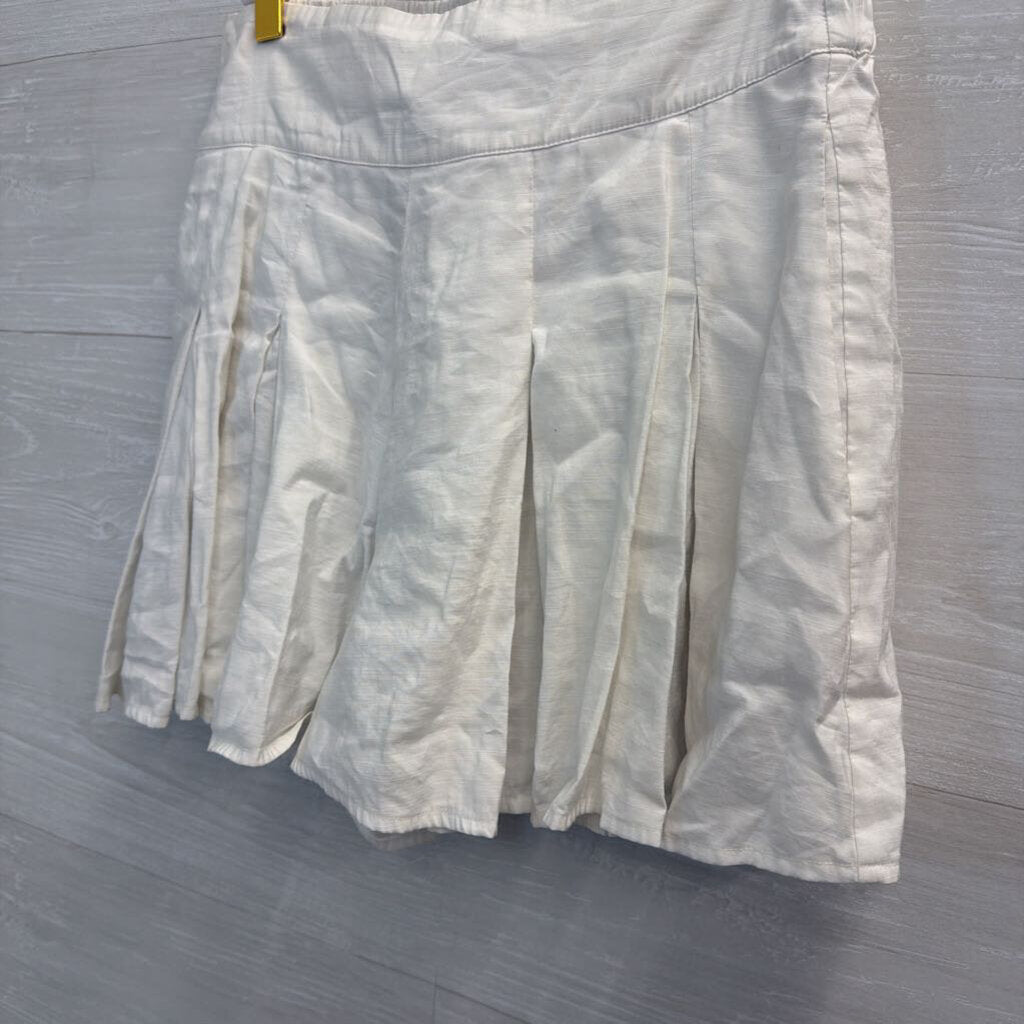 Emily McCarthy White Wide Leg Pleated Shorts Extra Small