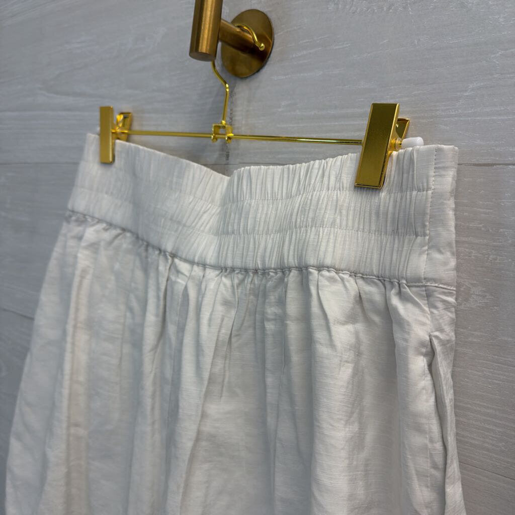 Emily McCarthy White Wide Leg Pleated Shorts Extra Small