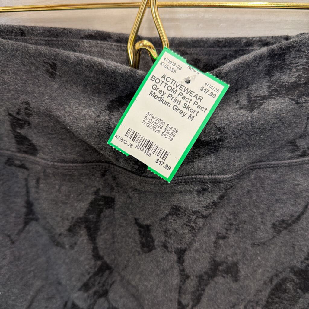 Pact Grey Print Skort Medium