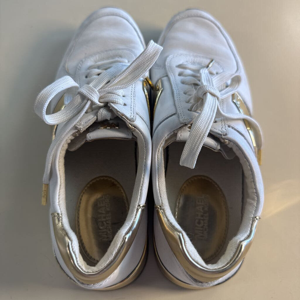 Michael Kors White/ Gold Allie Trainer Sneakers6.5
