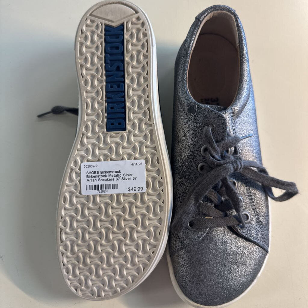 Birkenstock Metallic Silver Arran Sneakers 37