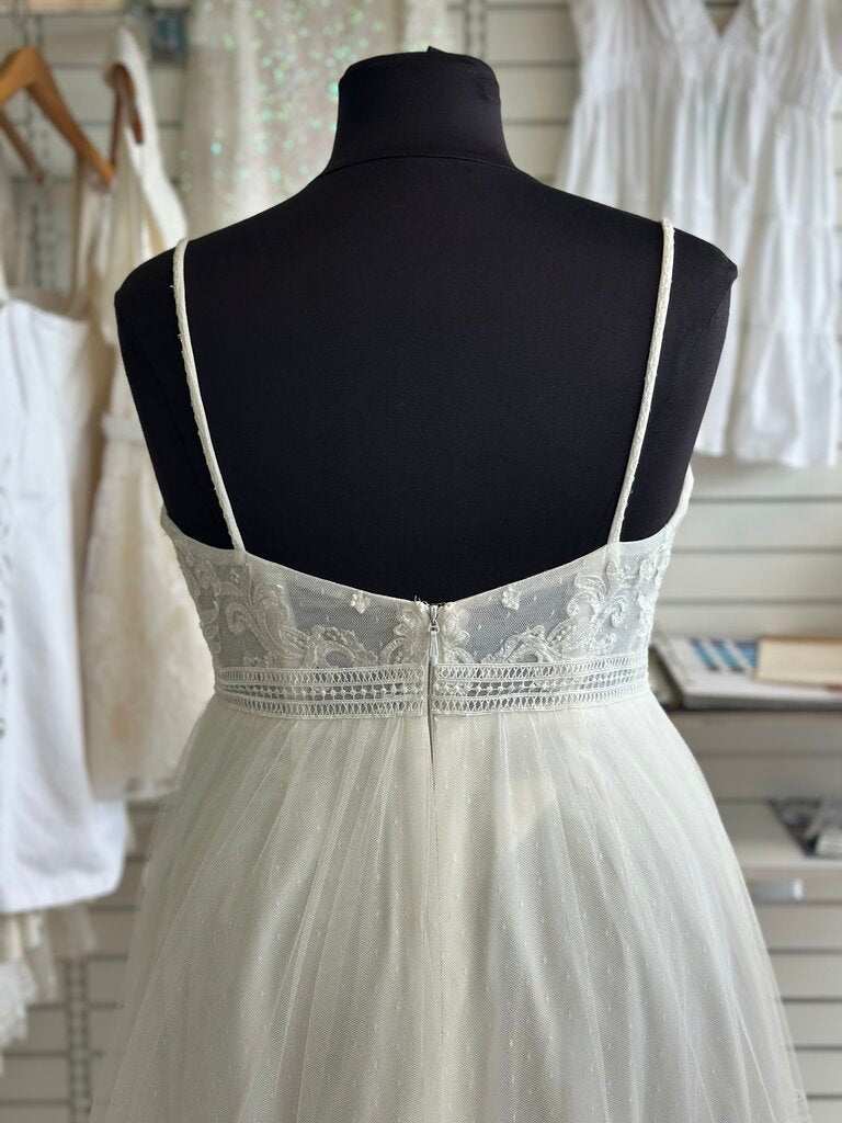 Melissa Sweet Tiered Skirt Boho Wedding Dress 16W