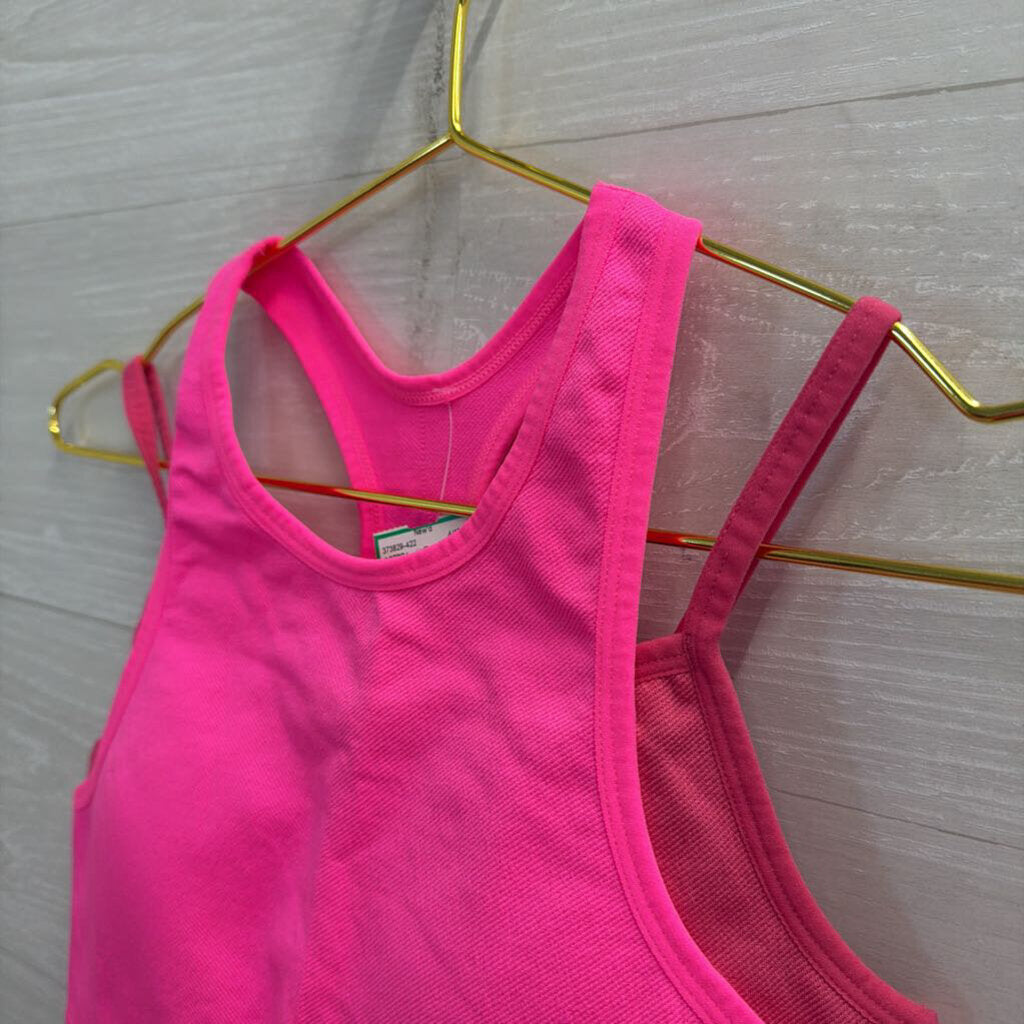 Hot Pink Layered Sports Bra Medium