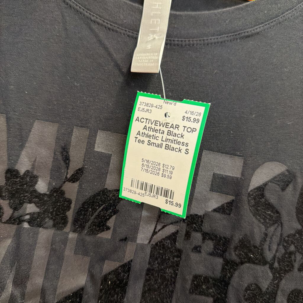 Black Athletic Limitless Tee Small