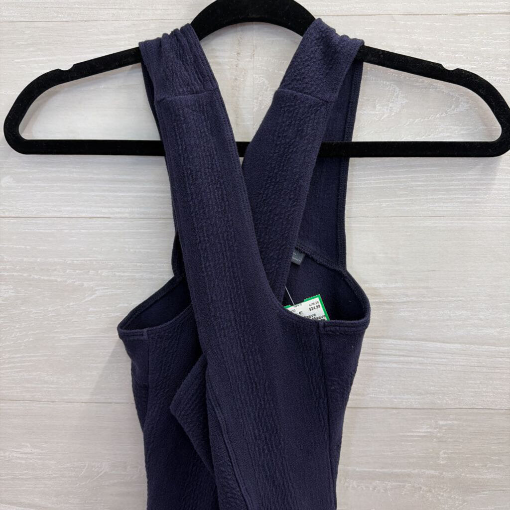Anthropologie Maeve Navy Criss Cross Halter Top Small