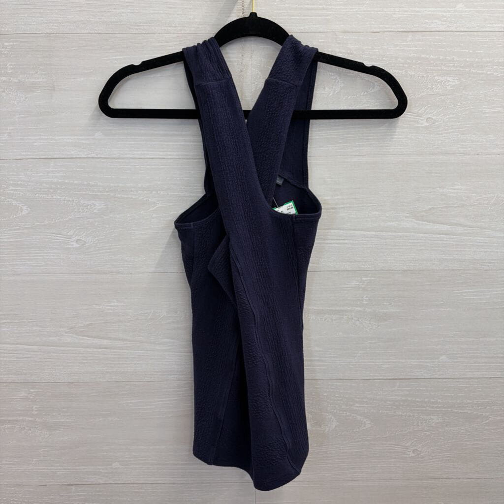 Anthropologie Maeve Navy Criss Cross Halter Top Small