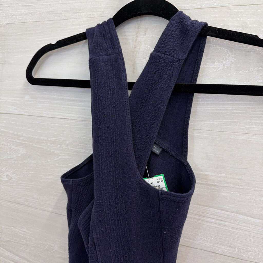 Anthropologie Maeve Navy Criss Cross Halter Top Small