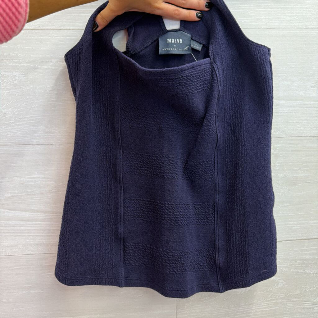 Anthropologie Maeve Navy Criss Cross Halter Top Small