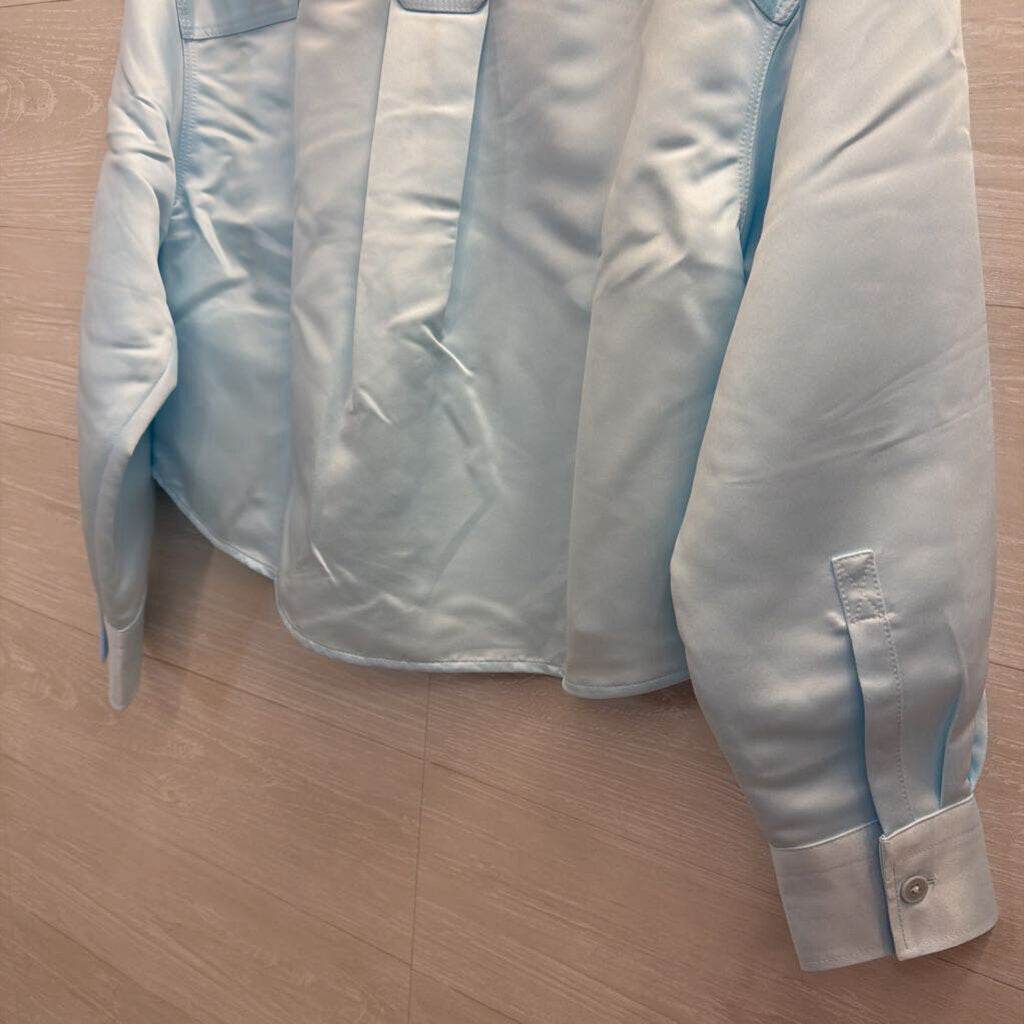 J. Crew NWT Etienne Blue Cropped Long Sleeve Button Down Small