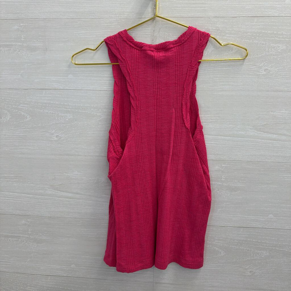 Anthropologie Pilcro Hot Pink Ribbed Tank Medium