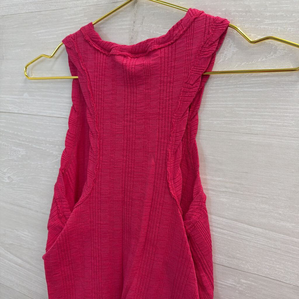 Anthropologie Pilcro Hot Pink Ribbed Tank Medium