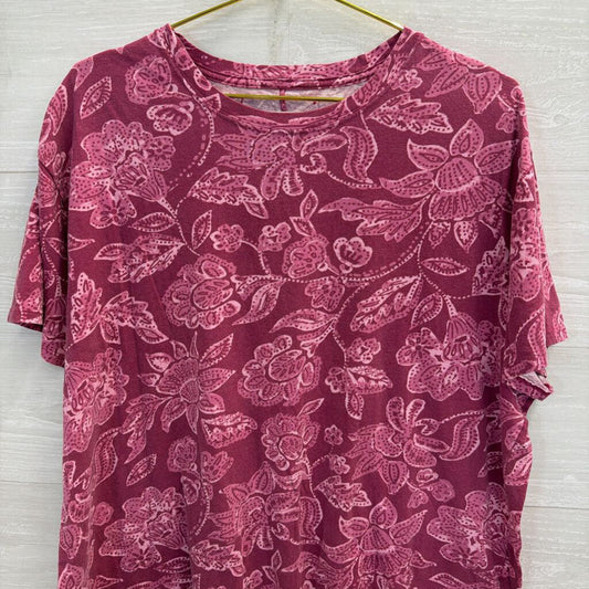We The Free Purple/Pink Printed Oversized Tee Small