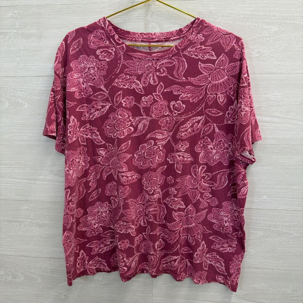 We The Free Purple/Pink Printed Oversized Tee Small
