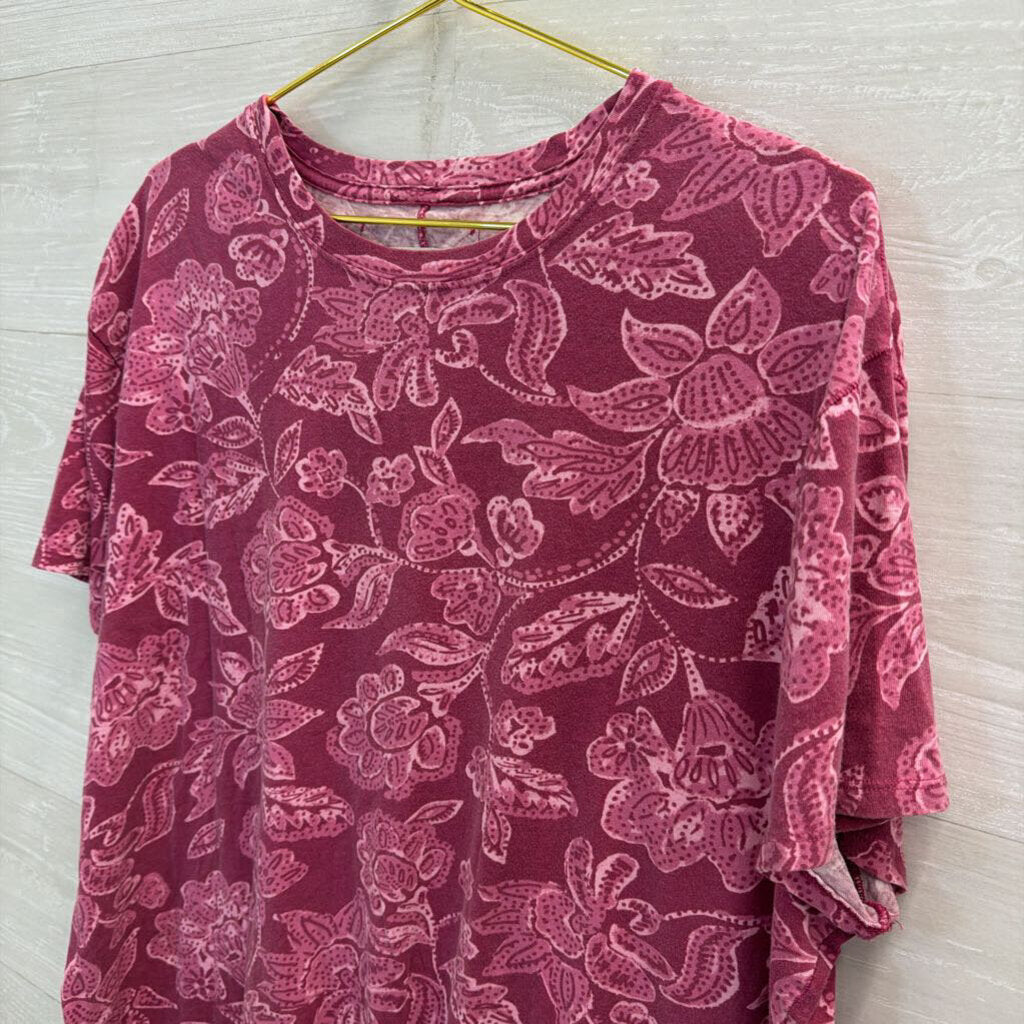 We The Free Purple/Pink Printed Oversized Tee Small