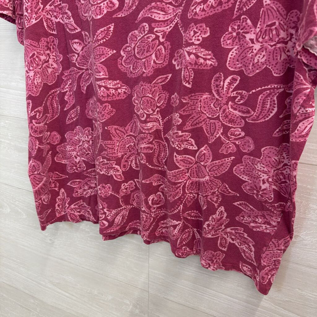 We The Free Purple/Pink Printed Oversized Tee Small
