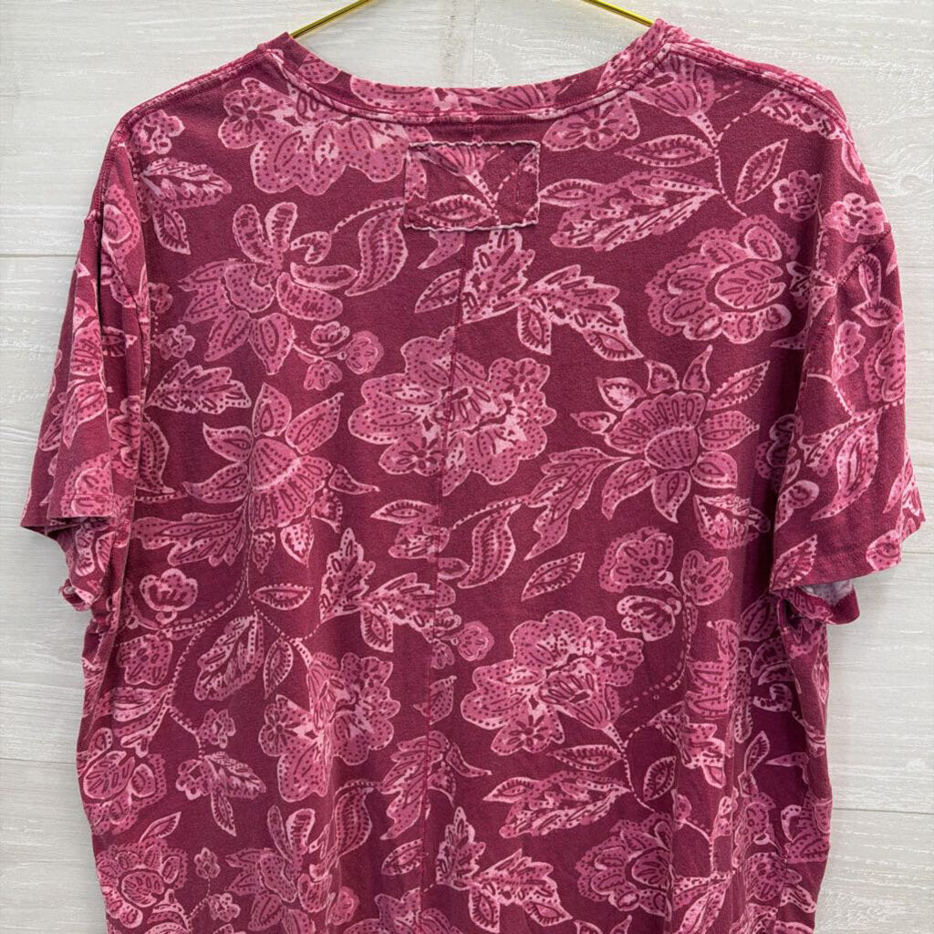 We The Free Purple/Pink Printed Oversized Tee Small