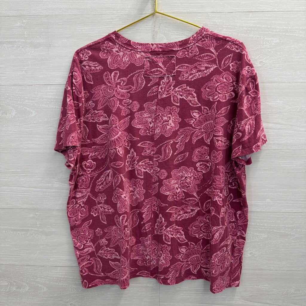 We The Free Purple/Pink Printed Oversized Tee Small