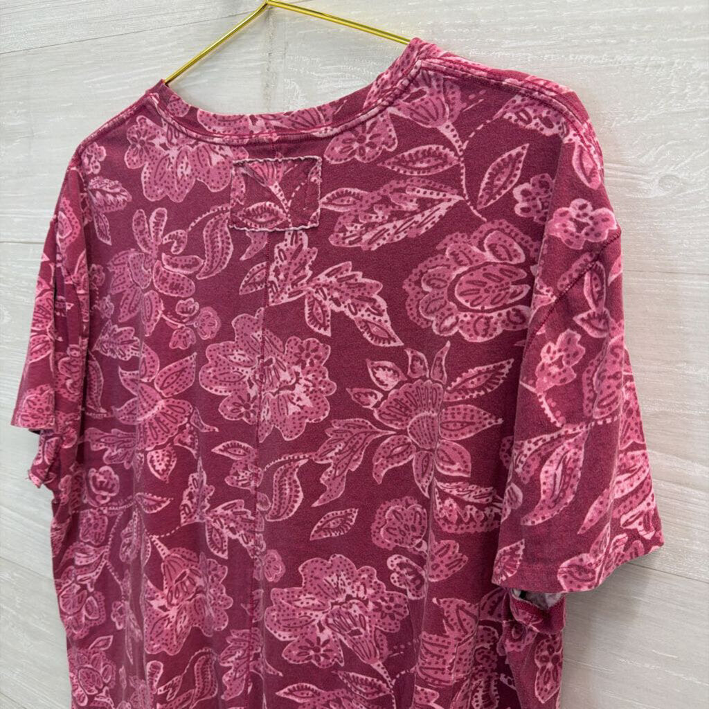 We The Free Purple/Pink Printed Oversized Tee Small