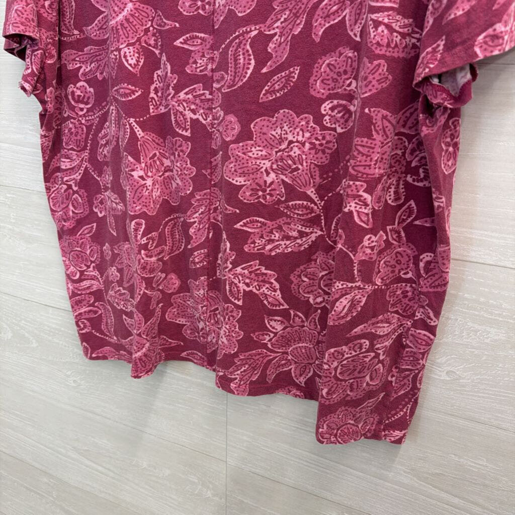 We The Free Purple/Pink Printed Oversized Tee Small