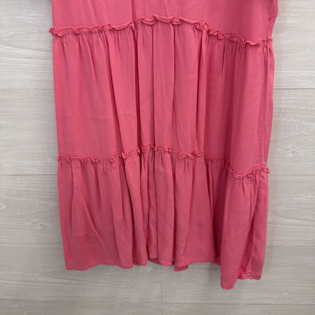 Tart Pink Tiered Short Sleeve Dress Small