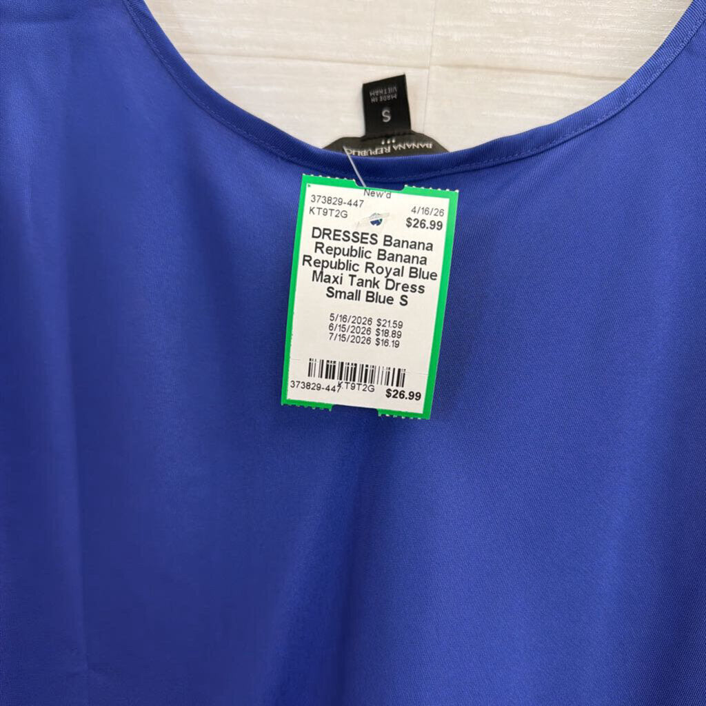 Banana Republic Royal Blue Maxi Tank Dress Small