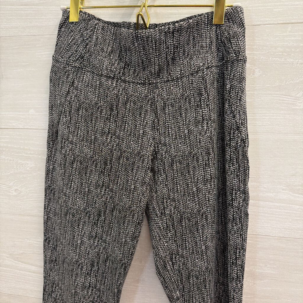 Black/White Printed Cropped Leggings Smamll