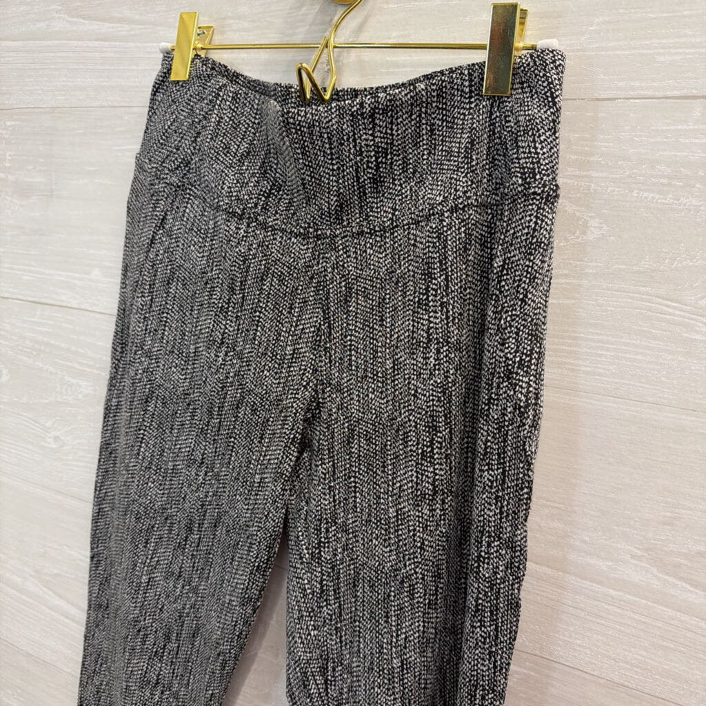 Black/White Printed Cropped Leggings Smamll