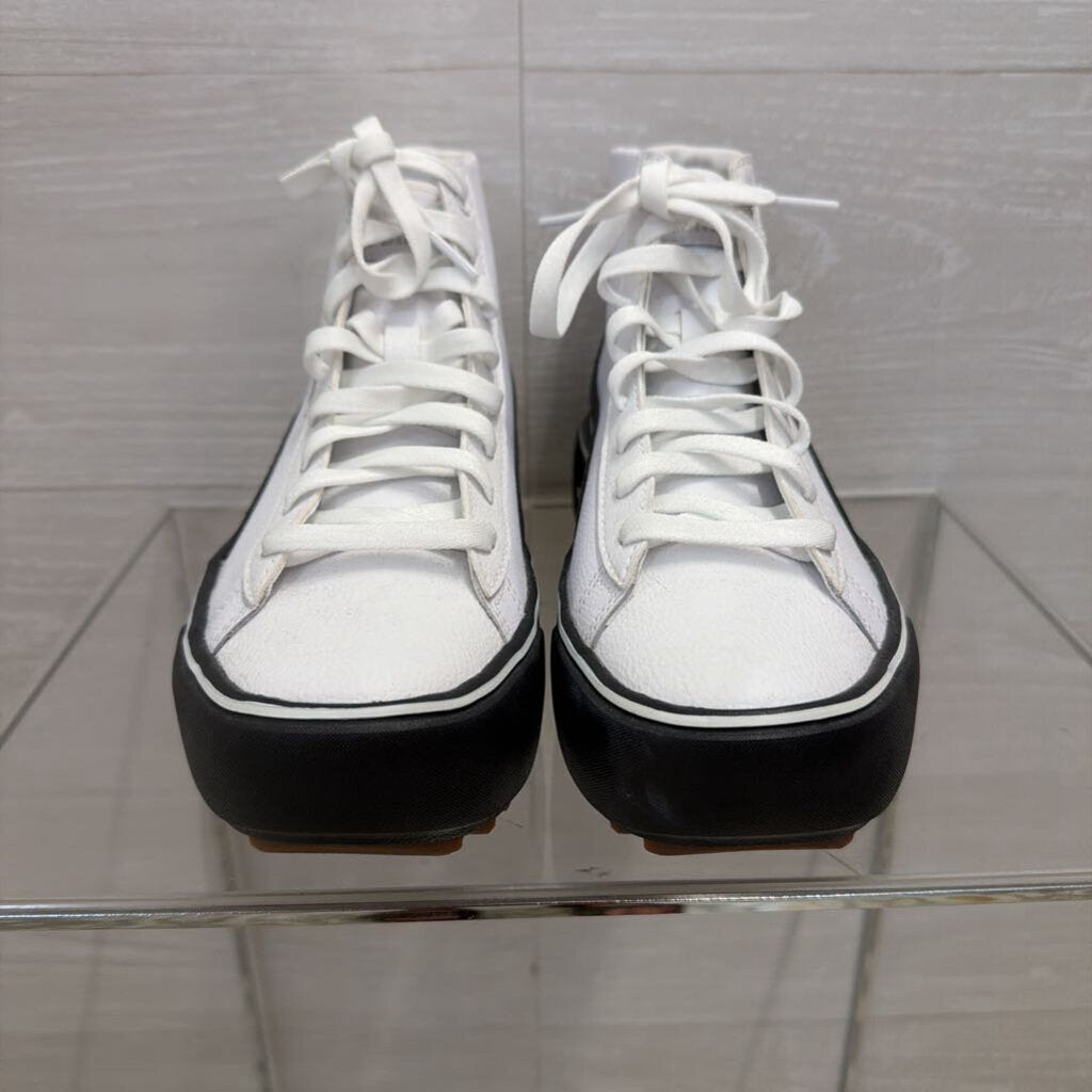Puma White and Black Kaia Mid Platform Sneakers 7.5