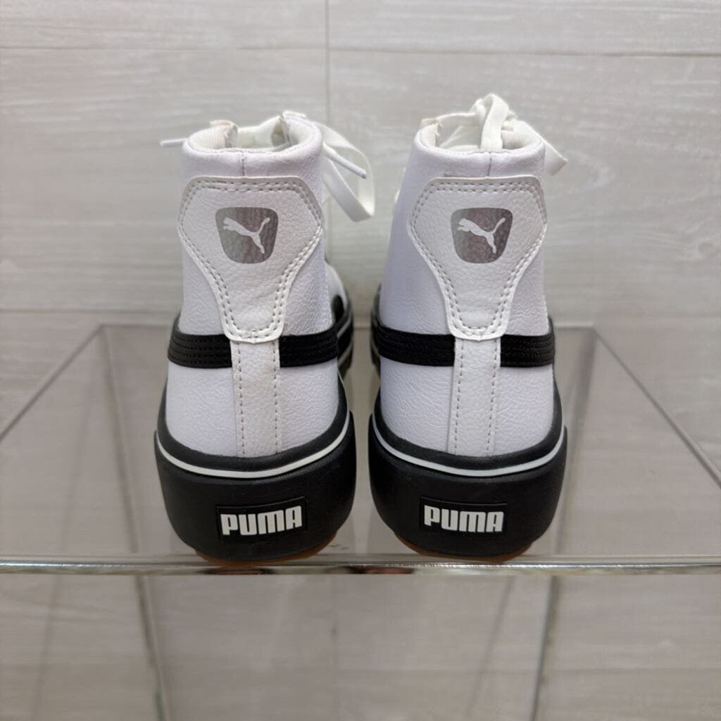 Puma White and Black Kaia Mid Platform Sneakers 7.5